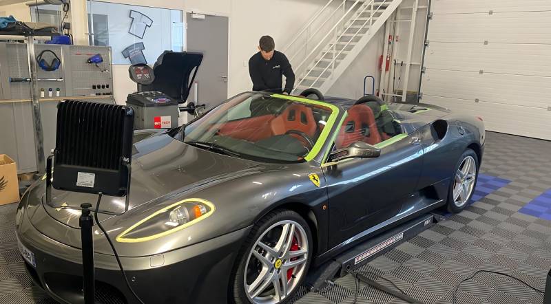 Traitement de carrosserie Protech Evo+ sur Ferrari F430 cabriolet Marseille